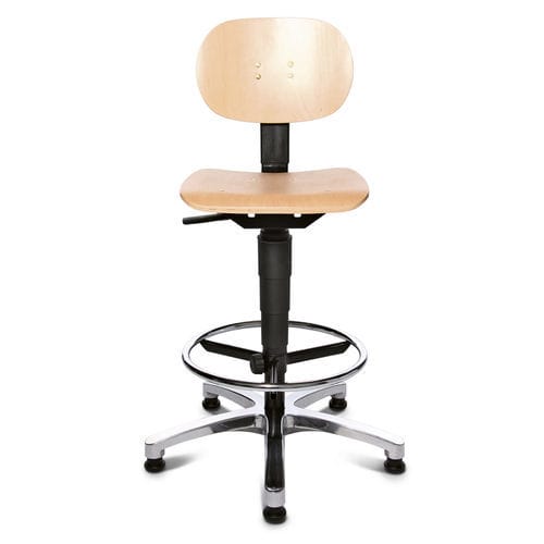 Contemporary stool - TEC 11 - Topstar - leather / metal base / on casters