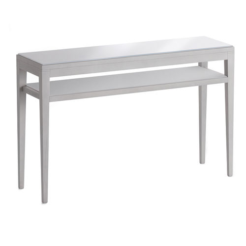 Contemporary sideboard table - TOFFEE 821 - Montbel - wood veneer / lacquered glass / beech base