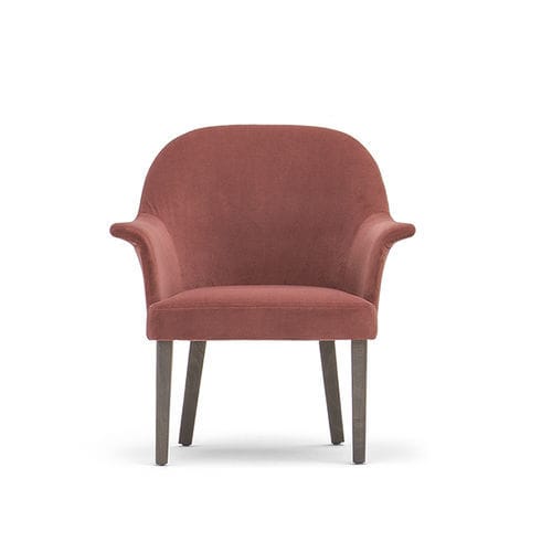 Contemporary visitor armchair - GRACE 03431 - Montbel - fabric / leather / solid wood