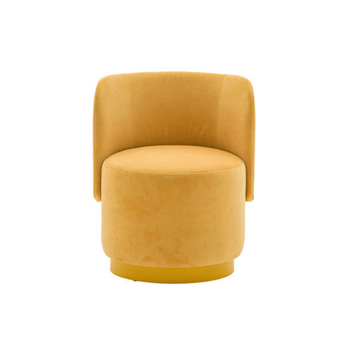 Contemporary armchair - Tablet 05231 - Montbel - fabric / wooden / yellow