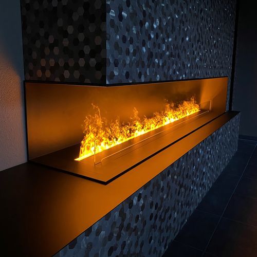 Electric open hearth - Incanto 2000 - Safretti - water / 1-sided / steel