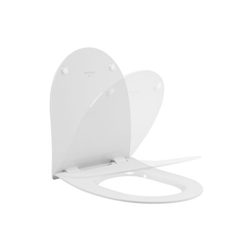 Antibacterial toilet seat - URB.Y  - Sanindusa - made of thermo-hardening plastic / stainless steel / white