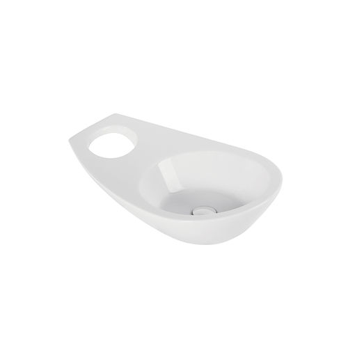 Countertop washbasin - JOIN - Sanindusa - ceramic / with towel rack / without hole