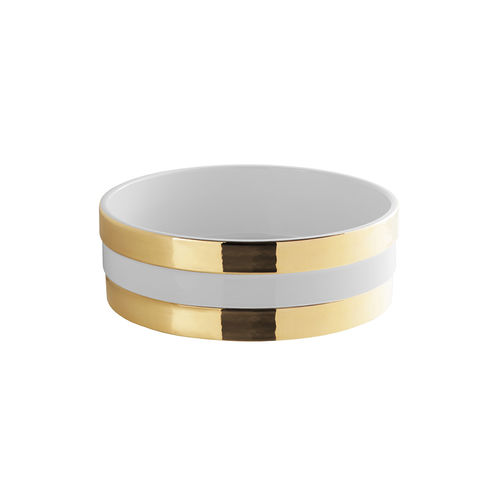 Countertop washbasin - RING  - Sanindusa - ceramic / round / without hole