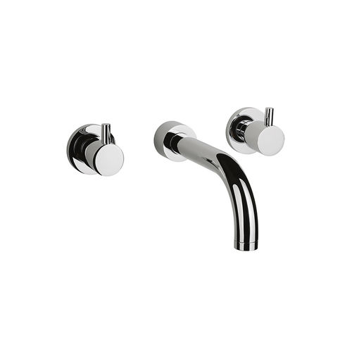 Double-handle washbasin mixer tap - TUBE  - Sanindusa - built-in / wall-mounted / brass