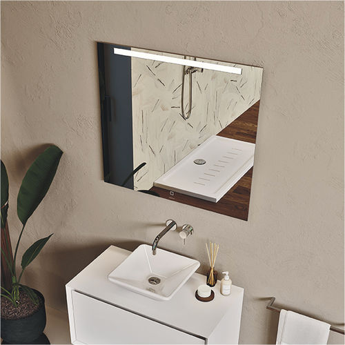Wall-mounted bathroom mirror - DREAM - Sanindusa - contemporary / square / LED-illuminated