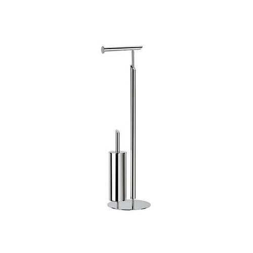 Free-standing toilet roll holder - ESSENCIAL - Sanindusa - stainless steel / with toilet brush holder / chrome