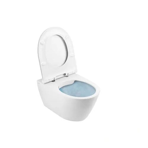 Wall-hung toilet - SANLIFE - Sanindusa - ceramic / home / oval