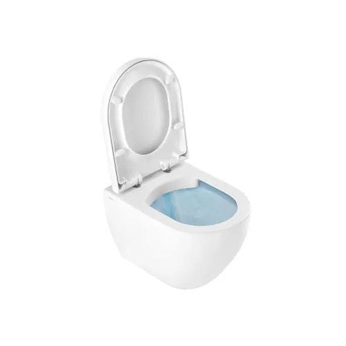 Wall-hung toilet - SANIBOLD - Sanindusa - ceramic / home / oval