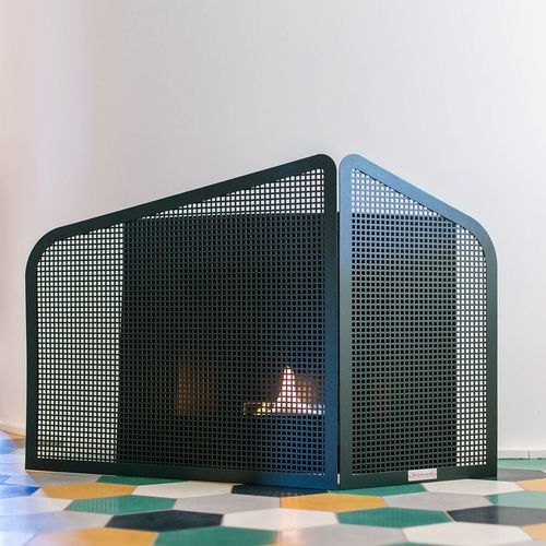 Steel fire screen - FJORD - Le Marquier - for fireplaces / child proof
