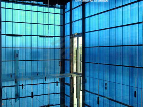 Cellular polycarbonate panel - PC 2540-4 in pacific blue - Rodeca GmbH - building / colored