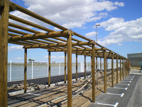 Self-supporting pergola - 627 202 - Rondino - wooden / wooden canopy / for public space