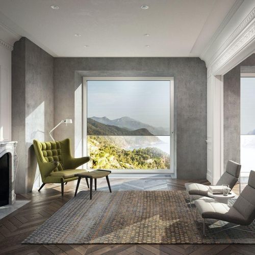 Roller blinds - AWS - Schüco - integrated / for window / textile