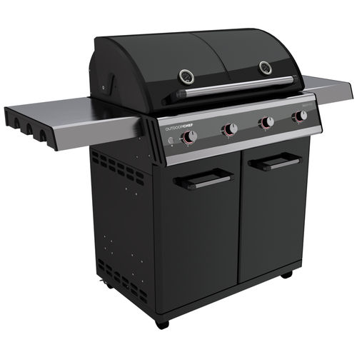 Gas barbecue - DUALCHEF 415 G - Outdoor Chef - on casters / painted metal / stainless steel