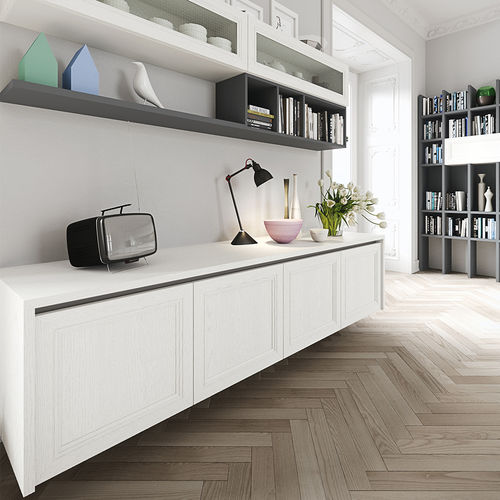 Wall-mounted sideboard - MAGISTRA - ARAN Cucine - traditional / lacquered wood / white