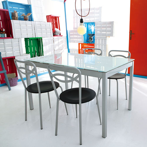 Contemporary table - BARBARA - ARAN Cucine - glass / rectangular / extending
