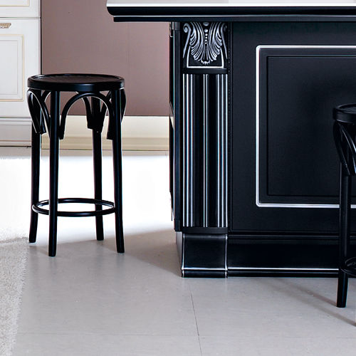 Traditional bar stool - THONET - ARAN Cucine - lacquered wood / FSC certified / black