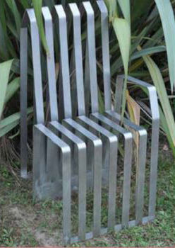 Contemporary chair - HERBES - FRANCE INOX INDUSTRIE - outdoor / stainless steel / thermo-lacquered steel