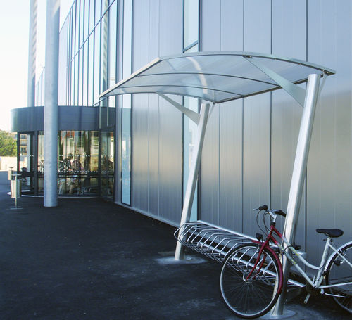 Polycarbonate canopy cycle shelter - TRAMONTANE - FRANCE INOX INDUSTRIE - for public space / for urban areas
