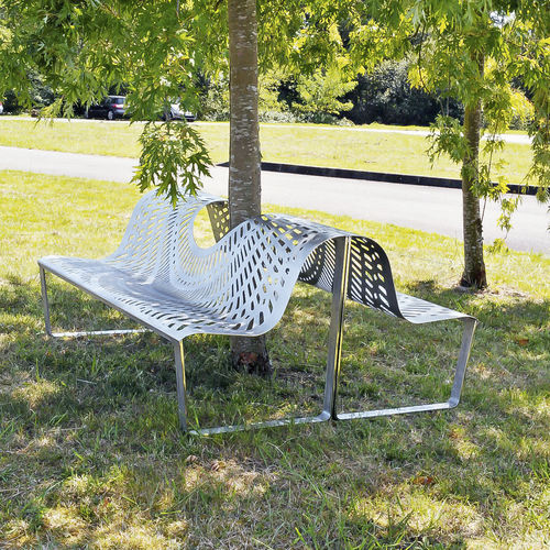 Original design public bench - PALABRE - FRANCE INOX INDUSTRIE - stainless steel / with backrest / without armrests