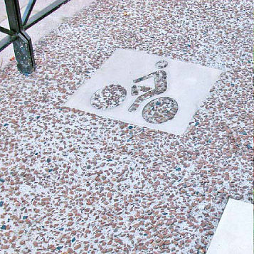 Floor signage plate - SIGNALÉTIQUE VÉLO - FRANCE INOX INDUSTRIE - stainless steel / screw-in / outdoor