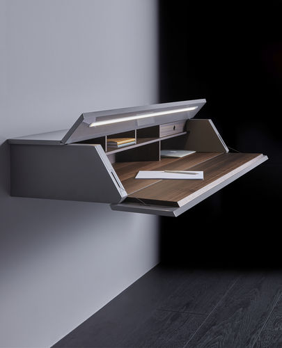 Wall-mounted desk - GHOSTWRITER - Acerbis - contemporary / lacquered wood / straight