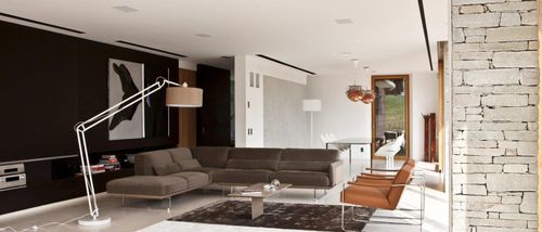 Corner sofa - BIPLANO - Alpa Salotti - contemporary / fabric / leather