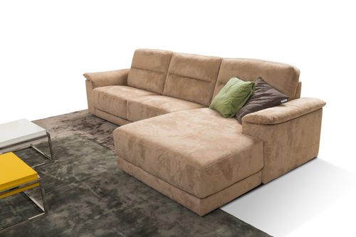 Modular sofa ALFIERI Alpa Salotti brown fabric leather