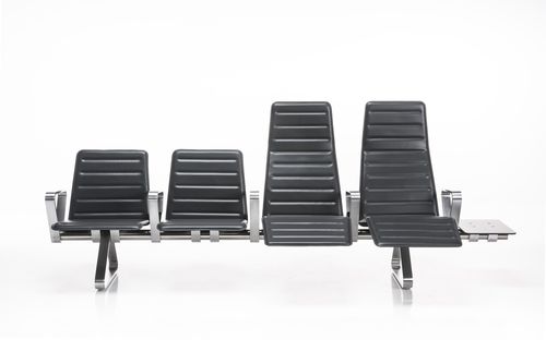 Aluminum beam chair - ALA - ALTEK ITALIA DESIGN - leather / synthetic leather / 4-seater