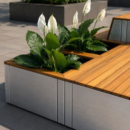 Aluminum planter - GARDA  - ALTEK ITALIA DESIGN - rectangular / modular / contemporary