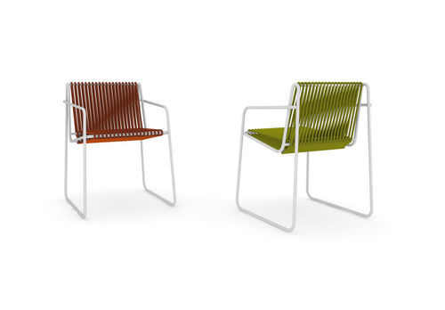 Contemporary armchair - RADA - ALTEK ITALIA DESIGN - rope / powder-coated steel / metal