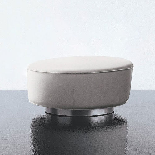 Contemporary pouf - GALLERY - ALTEK ITALIA DESIGN - brushed aluminum / leather / solid wood