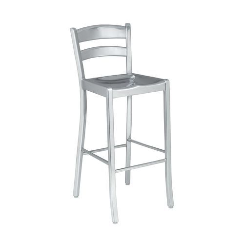 Contemporary stool - KORE - ALTEK ITALIA DESIGN - aluminum / aluminum base / with footrest