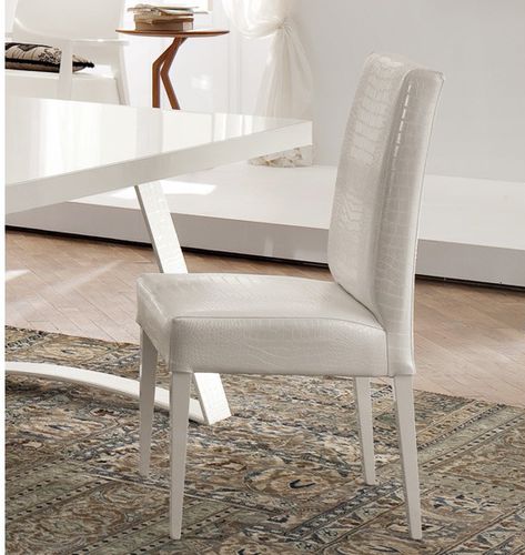Contemporary chair - CUBE - Rossetto Armobil - indoor / leather / upholstered