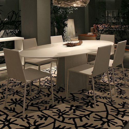 Contemporary dining table - SERI - B&T Design - metal / marble / MDF
