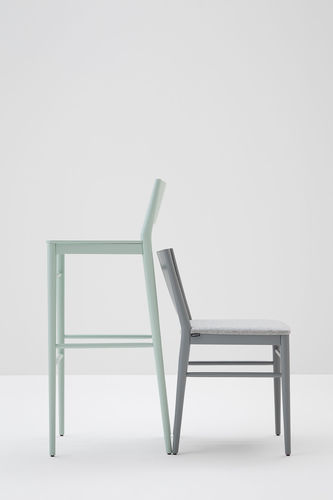 Contemporary bar chair - TRACY - Billiani - indoor / lacquered wood / stained wood