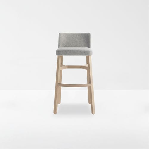 Contemporary bar chair - CROISSANT - Billiani - indoor / fabric / beech base
