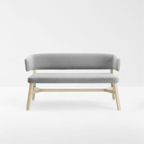 Contemporary upholstered bench - CROISSANT - Billiani - fabric / beech base / with backrest