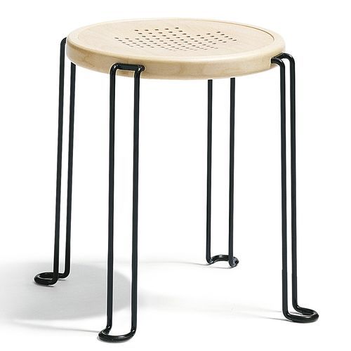 Contemporary stool - B2 - Blå Station - birch / steel base / round