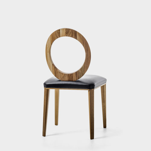 Contemporary dining chair - GEMMA - Bross Italia - indoor / fabric / oak base