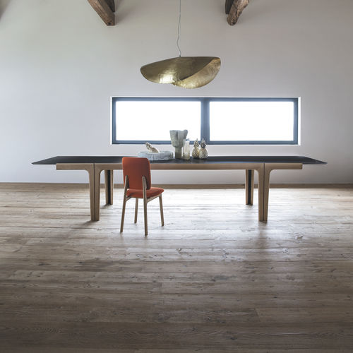 Contemporary table - AMALONG - Bross Italia - Fenix NTM® / walnut base / ash base