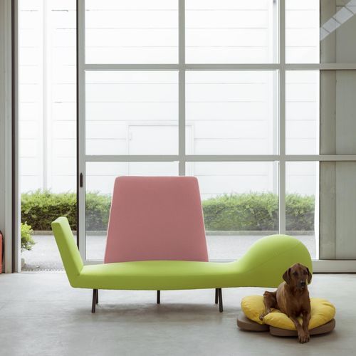 Contemporary day-bed - Canispè - Campeggi - synthetic leather / steel / painted steel base