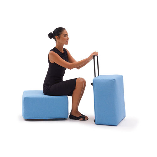 Contemporary pouf - Jet - Campeggi - fabric / square / on casters