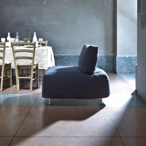 Contemporary fireside chair - Bibi - Campeggi - fabric / steel / bed