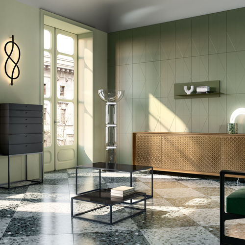 Contemporary coffee table - BOX - Capo D'Opera Home - lacquered glass / metal base / rectangular
