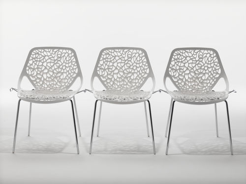 Contemporary chair - CAPRICE - Casprini Gruppo Industriale - fabric / stackable / connected