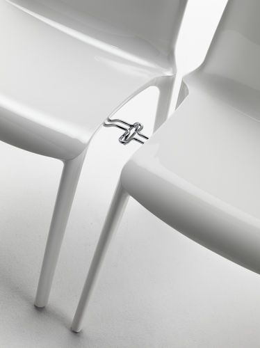 Contemporary chair - TIFFANY - Casprini Gruppo Industriale - polycarbonate / stackable / connected
