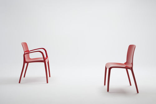 Contemporary restaurant chair - TIFFANY - Casprini Gruppo Industriale - polycarbonate / with armrests