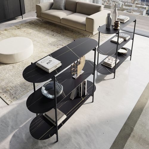 Room divider shelf - SUPERNOVA  - Dall'Agnese - contemporary / oak / walnut