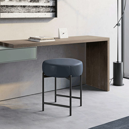 Contemporary stool - SUPERNOVA - Dall'Agnese - leather / metal base / with footrest